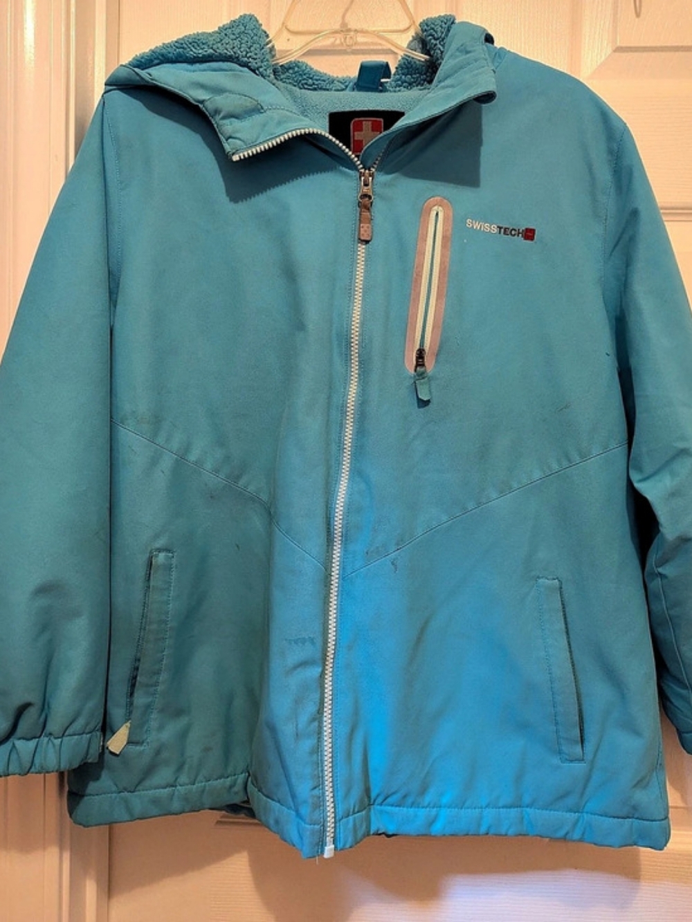 Swisstech hooded performance jacket Womens Blue Hooded Jacket Size XL